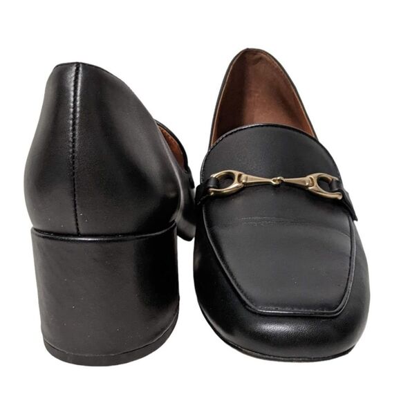COACH Nia Leather Horsebit Heeled Loafer Pumps 8 - Picture 3 of 12